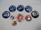 Political Buttons - 9 Ronald Reagan Era