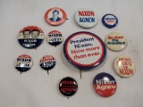 Political Buttons - 12 Nixon Era