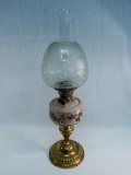 Banquet Lamp W/ Etched Glass Shade
