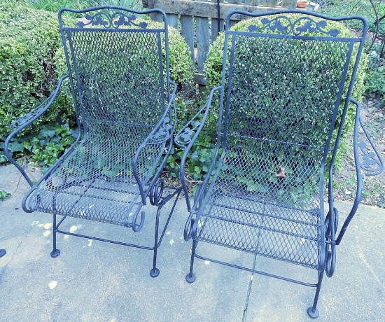 Pair Iron Spring Chairs