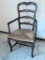 Old French Arm Chair W/ Rush Seat