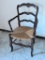 Old Country French Arm Chair W/ Rush Seat