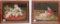 2 Early Needlepoints - Framed W/ Glass, 1 Child W/ Dog & Cat, 1 Child W/ Do