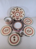 Villeroy & Boch Festive Memories Platter/Cake Plate, 3 Rice Bowls, 4 Large