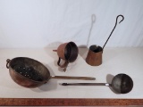 4 Old Copper & Iron Kitchen Pieces