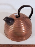 Vintage Rome Metalware Co. Copper Tea Kettle W/ Rooster & Bakelite Handle