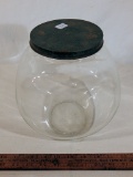 Old Glass Pantry Jar W/ Tin Lid