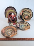 3 Hand Painted Italy Turkey Plates - 11