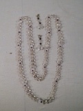 Very Nice Crystal & Amethyst Necklace & Earrings