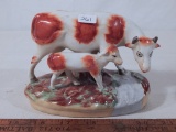 Old Staffordshire Cow & Calf Figure - 4½