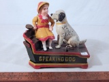 Older Reproduction Iron Dog & Girl Bank - Not Working