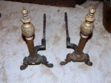 Very Old Brass & Iron Andirons - 24