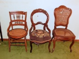 French Caned Chair - As Found; Primitive Chair; Needlepoint Walnut Victoria
