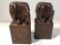 Pair Vintage Heavy Composition Elephant Bookends