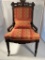 Victorian Eastlake Side Chair W/ Custom Upholstery & 2 Matching Pillows