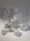Etched Vase; Crystal Vase; Salt; 2 Cut Glass Mustard Jars; Pressed Glass Co