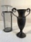 Heavy Metal Vase; Iron & Glass Vase - 11½