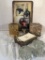Misc. Estate Lot - Includes Wine Board, 2 Tissue Holders, Brass Chamberstic