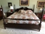 King Size Mahogany 4-poster Bed - Complete