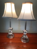 Pair Vintage Glass Vanity Lamps