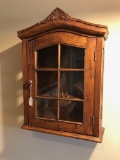Carved Wooden Wall Curio Cabinet