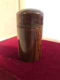 Small Antique Treenwood Ink Bottle W/ Lid = 2