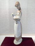Lladro Figure - Girl & Lamb, 10½