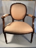Nice Custom Upholstered French Carved Chair