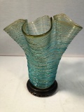 Signed Murano Glass Vase W/ Base - 10