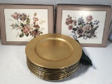 2 Sets Placemats & 10 Gold Plastic Chargers - From Halls