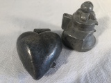 2 Pewter Ice Cream Molds - E. & Co. Heart, Marriage