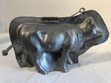 Large Vintage Heavy Metal Cow Mold - 10½