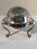 Vintage Large Silverplated Butter Dish On Legs - 7