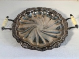 Large Vintage Silverplated Serving Bowl W/ Handles - 20