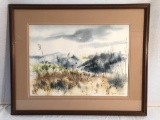 Watercolor - Rod Cofran, Scenic Landscape, Signed Lower Right, Framed W/ Gl