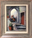 Acrylic On Panel - Barbara Goodwin, Sunlit Stairway, Signed Lower Right, Fr