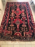 Rug - Tribal, Red/Navy, Roughness On Edge, 5'3