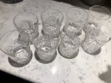 8 Old Cut Glass Whiskey Tumblers