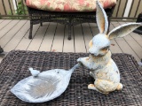 Cast Iron Rabbit W/ Tray