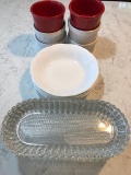 Estate Lot - 16 Pieces Misc. Kitchen Dishes Including Wedgwood, Chantal Etc