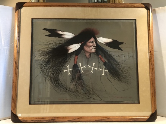 Frank Howell Lithograph, Ogala Warrior, 1991, Hand Signed & Numbered 70/140