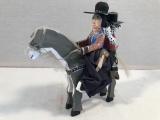 Delbert Buck Folkart Horse W/ Cowboy & Dalmatian - 8½