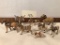 6 Vintage Horses & 2 Mules - Composition, Some Cloth Covered