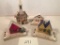 3 Vintage Glitter Cardboard Houses; Vintage Glitter Cardboard Church