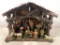 14-piece Germany Chalk Nativity Set W/ Wooden Creche - 12½