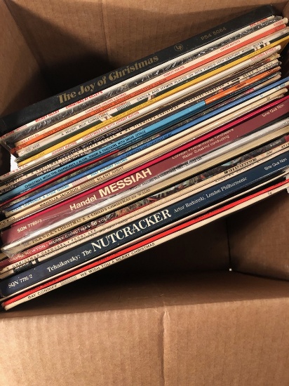 Boxed Lot - Assorted Christmas Albums