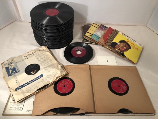 Boxed Lot - Assorted 78 RPM And 45 RPM Records