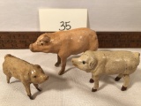 3 Composite Hogs - Wood Stick Legs, Putz Germany