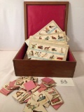Wooden Box W/ Paper Litho Matching Game