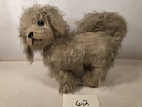 Old German Cloth & Mohair Dog W/ Glass Eyes & Movable Head, 12